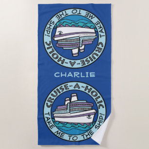 Cruise-A-Holic custom name beach towel