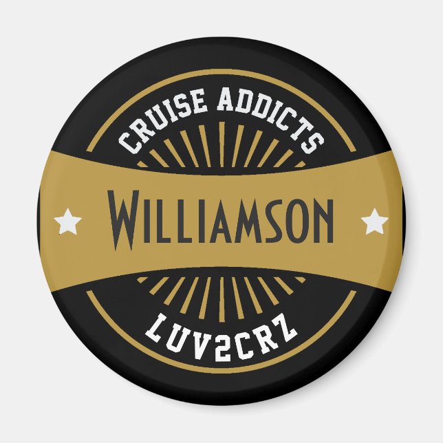 Cruise Addict Monogram Cabin Door Marker Magnet (Front)