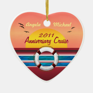 Cruise Anniversary - Sunset  Template Ceramic Ornament