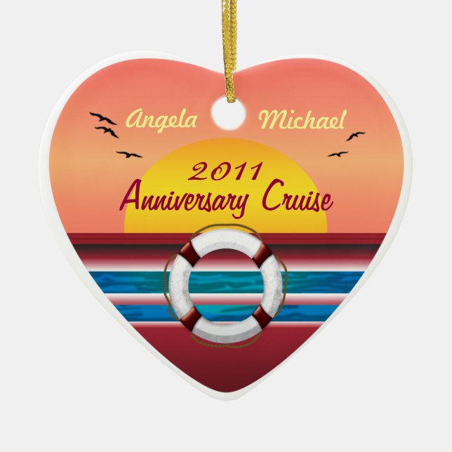 Cruise Anniversary - Sunset  Template Ceramic Ornament (Front)