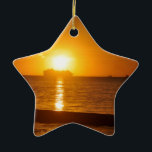 Cruise at sunset ceramic ornament<br><div class="desc">Cruise at sunset</div>