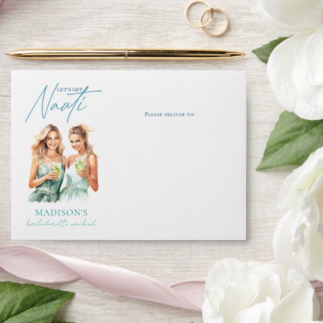 Cruise Bachelorette Let's get Nauti Envelope (Wedding)