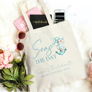 Cruise Bachelorette Party Custom Seas the Day Tote Bag