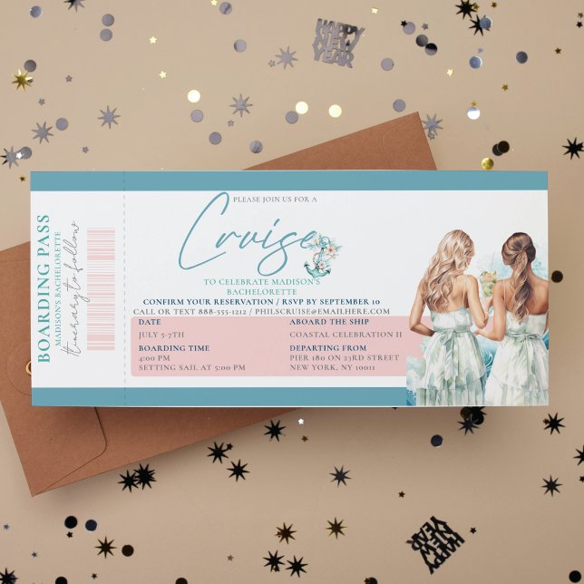 Cruise Bachelorette Party Ticket Boarding Pass (Creator Uploaded)