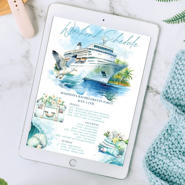 Cruise Bachelorette Party Weekend Itinerary Invitation (Creator Uploaded)