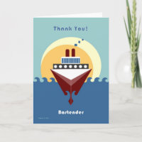Cruise - Bartender - Thank you Blank Tip Card