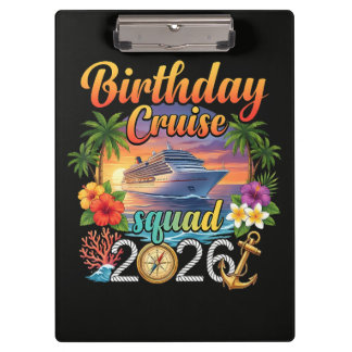 Cruise Birthday Party Vacation Clipboard