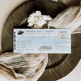 Cruise Boarding Pass Ticket Wedding Invitation