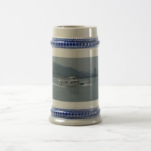 Cruise Boat on Tamsui River Grey /Blue 22 oz Stein