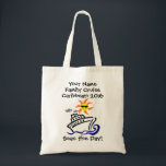 Cruise Budget Tote Bag - Seas the Day!<br><div class="desc">If you love cruise travel, then this whimsical design is for you. It's perfect for showing how much fun you are having and taking home a keepsake. Great for families, a trip with friends, bachelor/ bachelorette parties and other special occasions. Personalize with your name, year, location or other information of...</div>