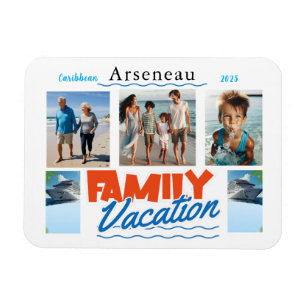Cruise Cabin  Marker Blue Family Photo Personalize Magnet