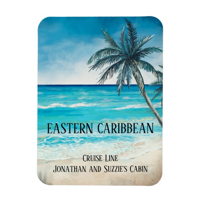 Cruise Caribbean Bahamas Mexico Beach Door  Magnet (Vertical)