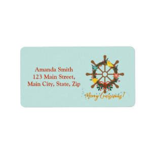 Cruise Christmas Nautical Label