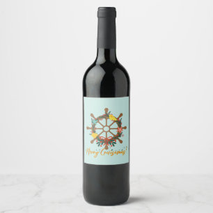 Cruise Christmas Nautical Wine Label