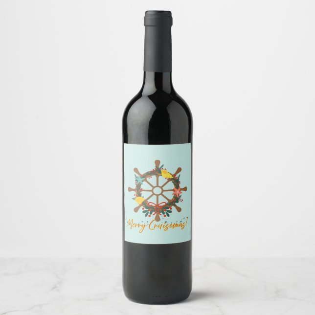 Cruise Christmas Nautical Wine Label (Front)