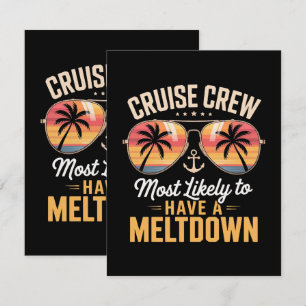 Cruise Crew Most Likely to Have A Meltdown  Thank You Card