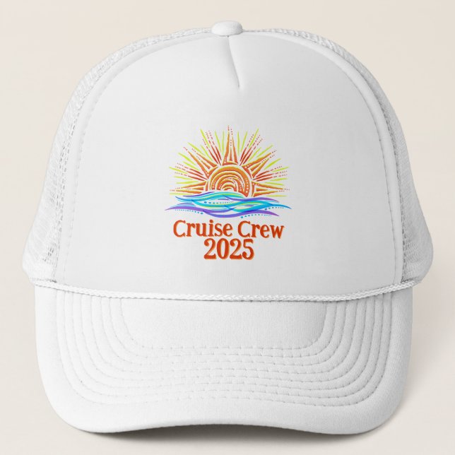 Cruise Crew Sun and Waves Trucker Hat (Front)