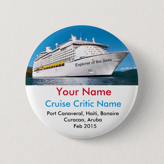 Cruise Critic Name Badge 2 Inch Round Button (Front)