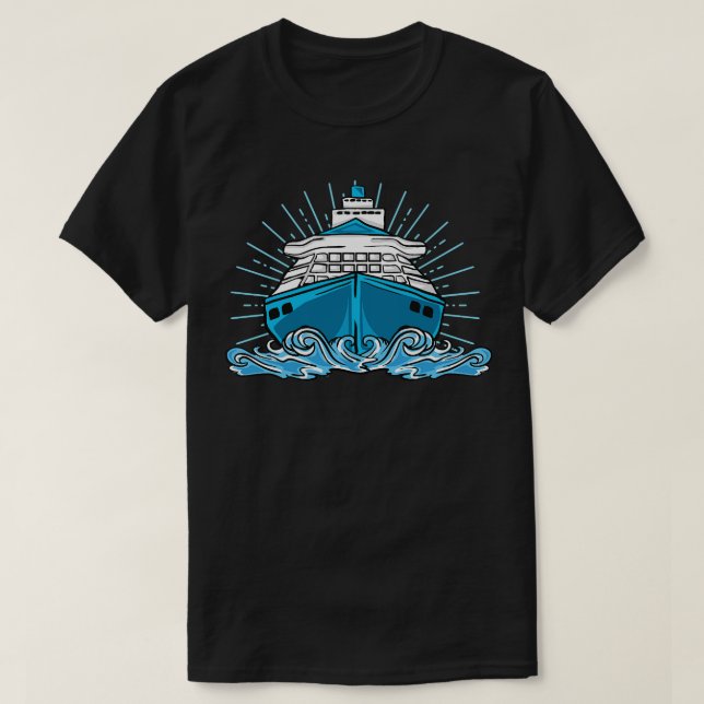 Cruise Cruising Ship Vacation Boat Trip Ocean T-Shirt (Design Front)