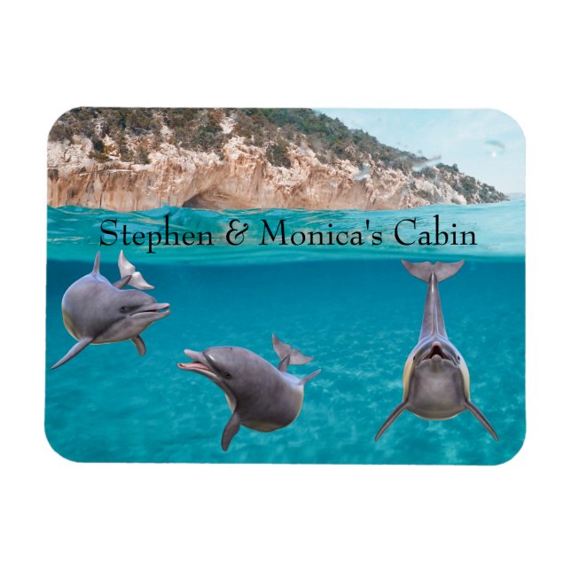 Cruise Door Marker Dolphin Personalized Cabin Magnet (Horizontal)