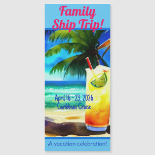 Cruise Door Room Tropical Theme Magnetic Invitatio Invitation