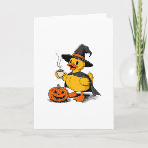 Cruise Duck Witch Halloween Pumpkin Coffee Hat And Card