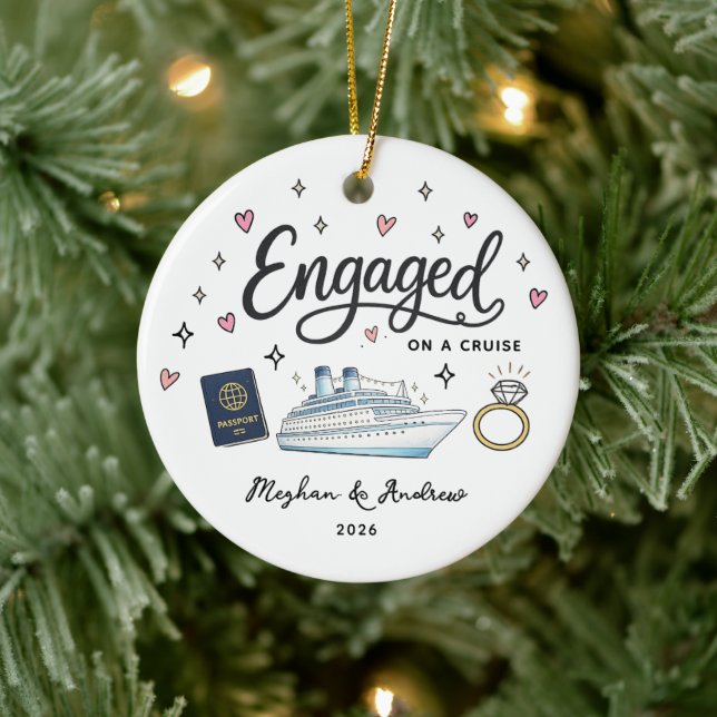 Cruise Engagement Ornament Personalized (Tree)