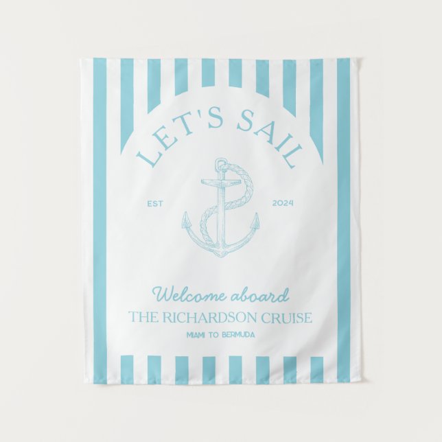 Cruise family reunion banner tapestry (Front)