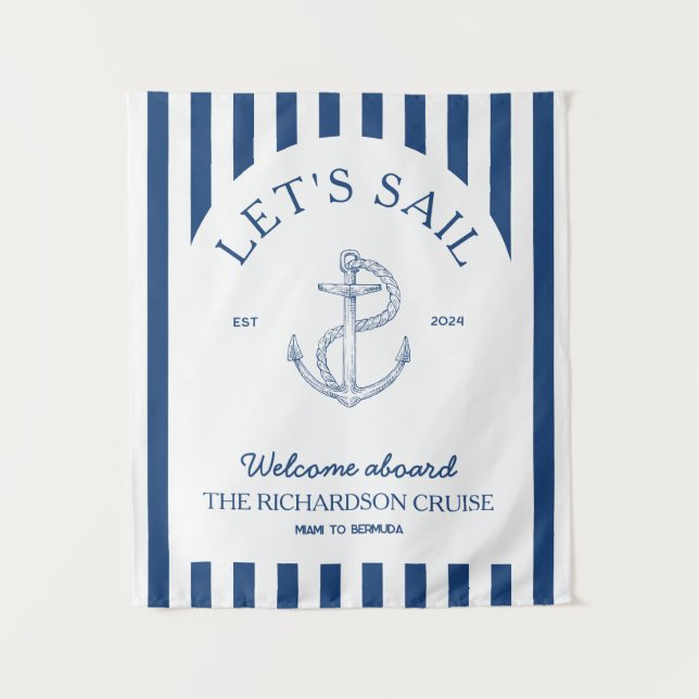 Cruise family reunion banner tapestry (Front)