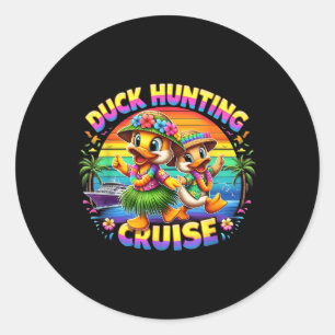 Cruise Hunter Rubber Duckie Summer Boat Vacay Duck Classic Round Sticker