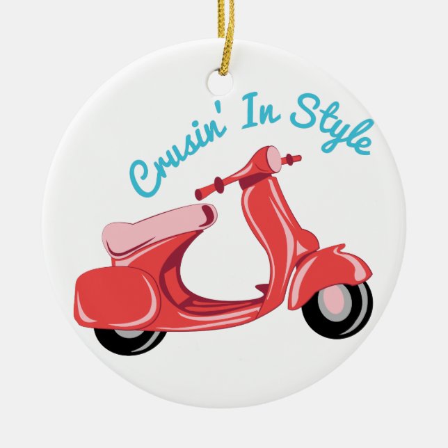 Cruise In Style Ceramic Ornament (Front)