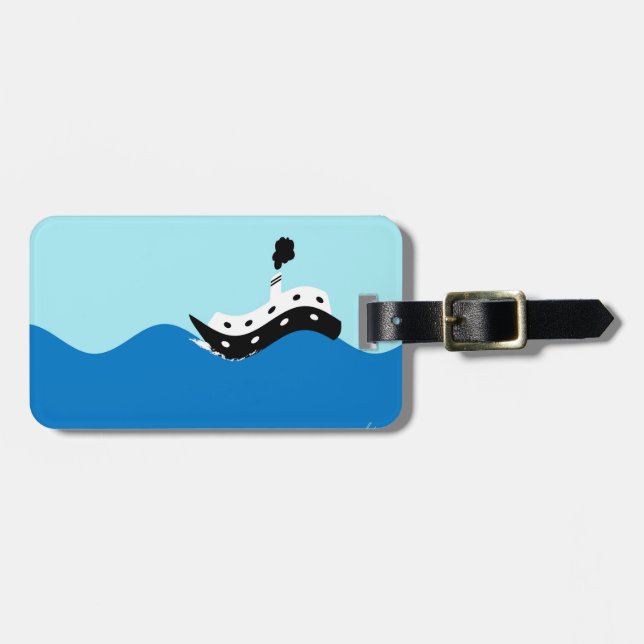 Cruise liner on the high seas luggage tag (Front Horizontal)