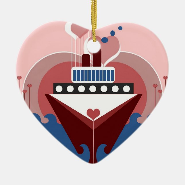 Cruise Love Wedding Personalized Ornament Favour (Front)