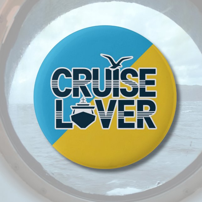 Cruise lover, cruiser badge, cruising holiday  2 inch round button (Creator Uploaded)