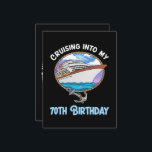 Cruise Lover Cruising Into My 70th Birthday Announcement Postcard<br><div class="desc">Cruise Lover Cruising Into My 70th Birthday</div>