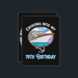 Cruise Lover Cruising Into My 70th Birthday Invitation Postcard<br><div class="desc">Cruise Lover Cruising Into My 70th Birthday</div>