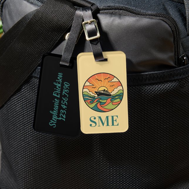 Cruise Luggage Tag - Ocean Sunset Design (Cruise luggage tag)