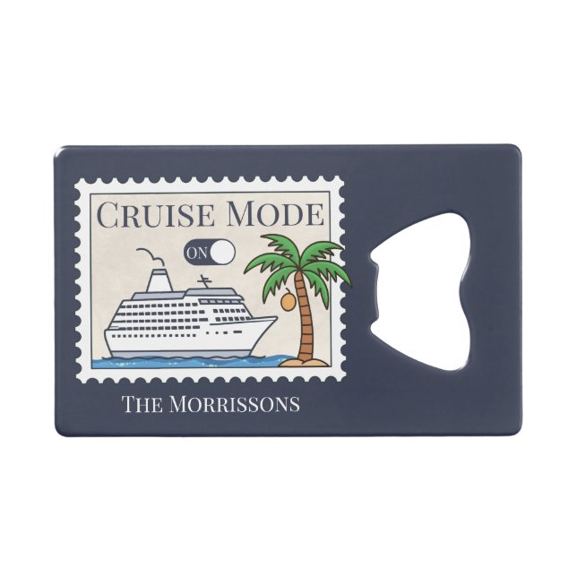 Cruise Mode On Personalized Credit Card Bottle Opener (Front (Horizontal))