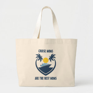 Cruise Moms Best Ship Tropical Palm Trees   Large Tote Bag