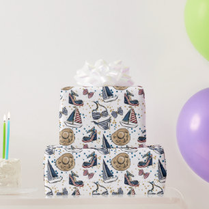 Cruise Nautical Patriotic Pattern  Wrapping Paper