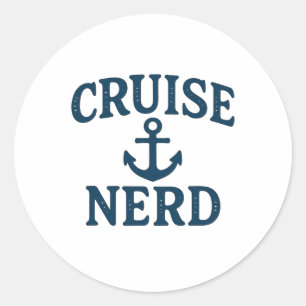 Cruise Nerd Anchor Graphic Distressed Funny Design Classic Round Sticker