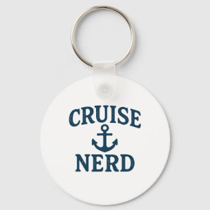 Cruise Nerd Anchor Graphic Distressed Funny Design Keychain