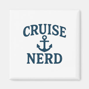 Cruise Nerd Anchor Graphic Distressed Funny Design Magnet