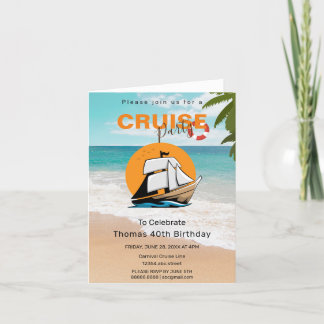 Cruise Party 40 Birthday Party Invitation