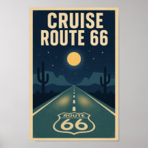 Cruise Route 66 Midnight Litho