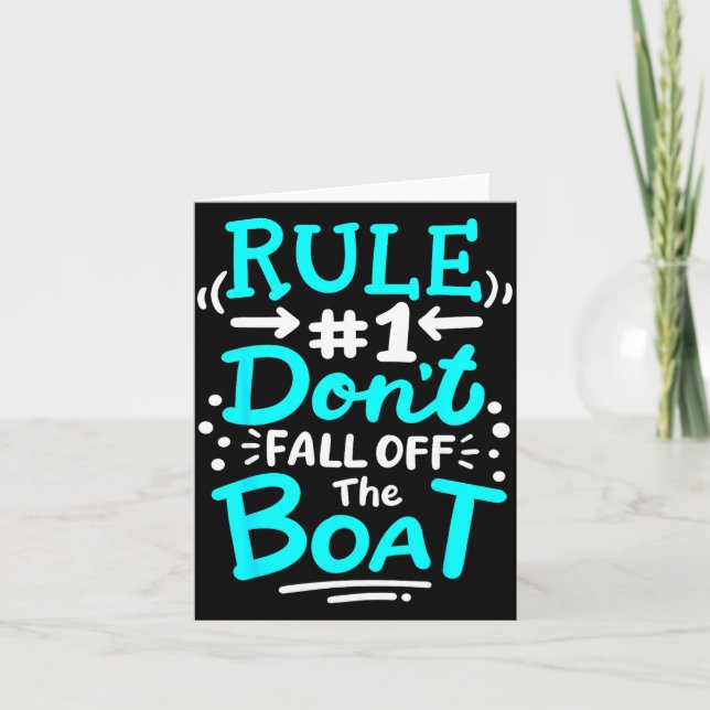 Cruise Rule #1 Don't Fall Off The Boat  Card (Front)