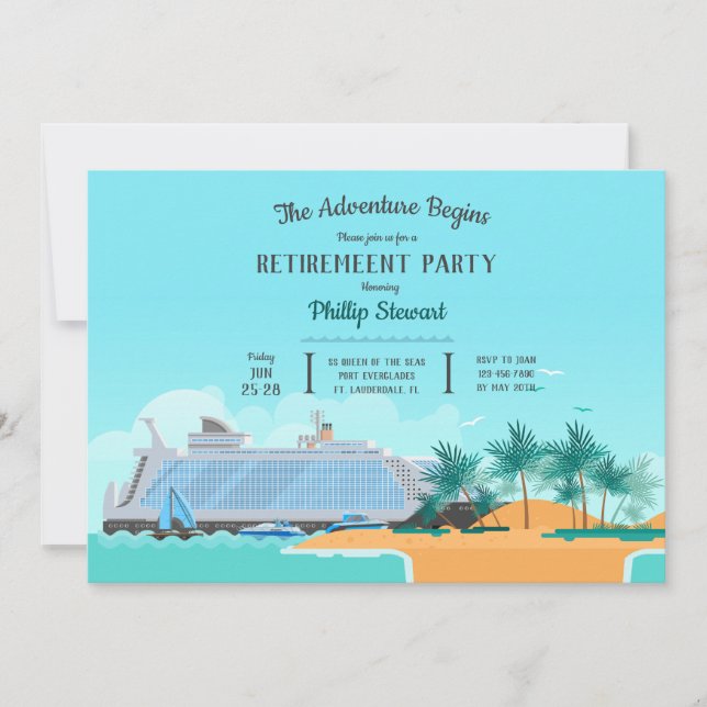 Cruise Ship Adventure Invitation (Front)