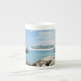 Cruise Ship at CocoCay Bone China Mug