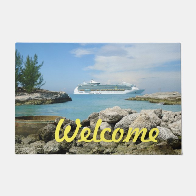 Cruise Ship at CocoCay Doormat (Front)