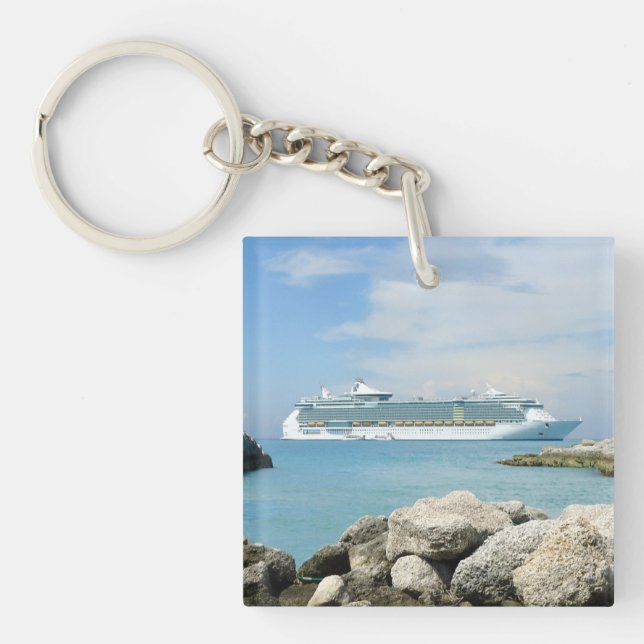 Cruise Ship at CocoCay Keychain (Front)
